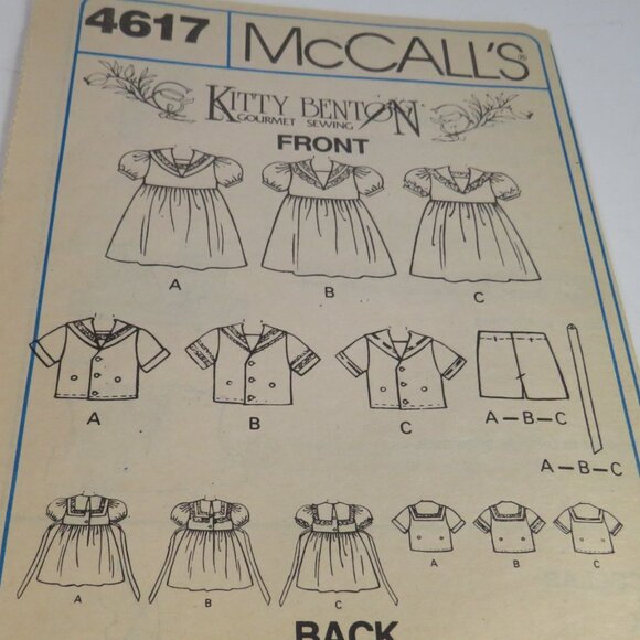 McCalls 4617 Clothing Pattern Kitty Benton (complete) Size 4 Boys & Girls - Picture 3 of 7